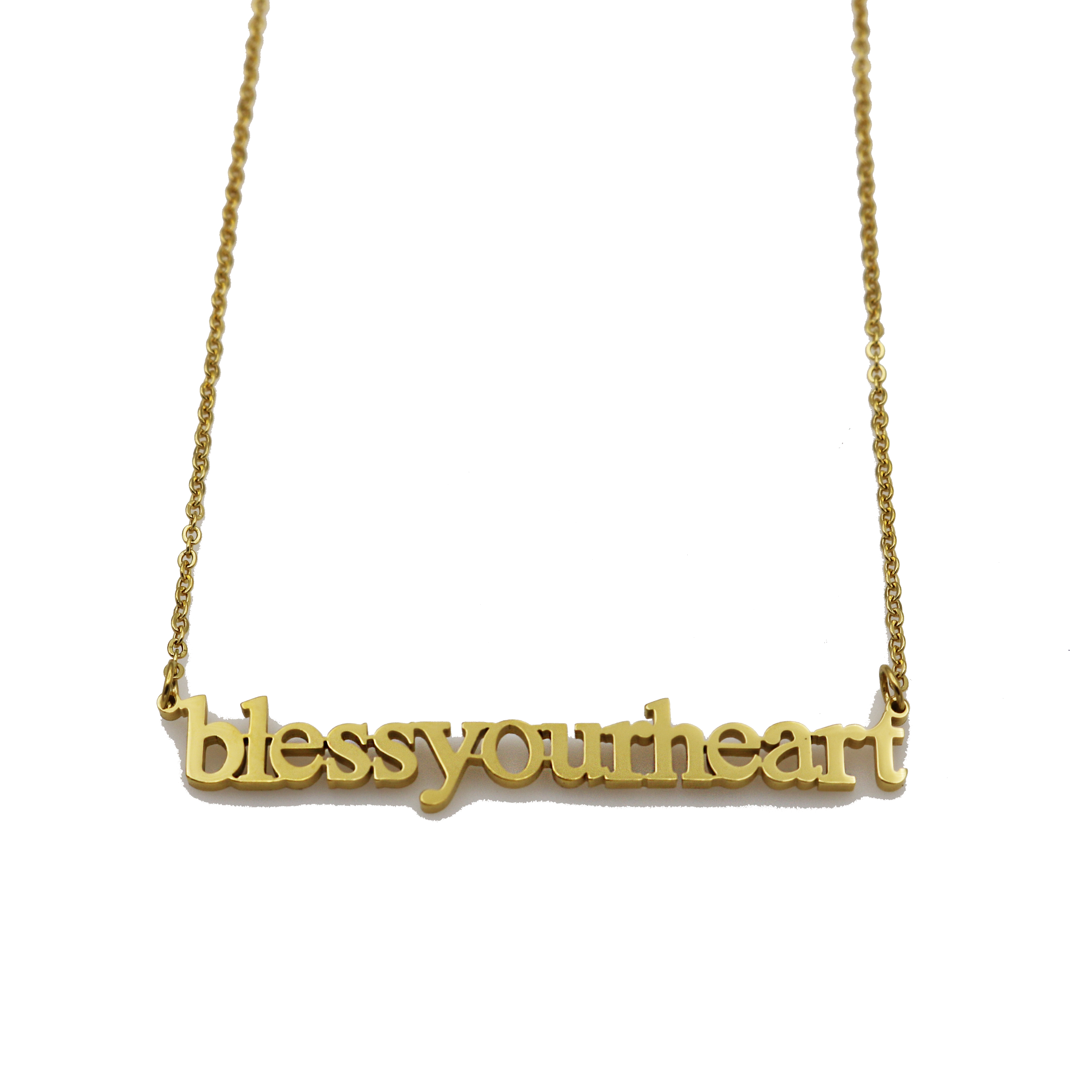 Bless Your Heart Cutout Necklace